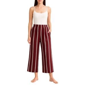 Honey Punch Wide Leg Boho Crop Pants Red & White Striped Trousers Size Small